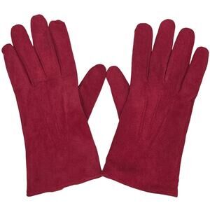 ARIS GENUINE LEATHER SUEDE RED GLOVES – WOMEN’S XL – STYLE 88136 – FLEECE LINING